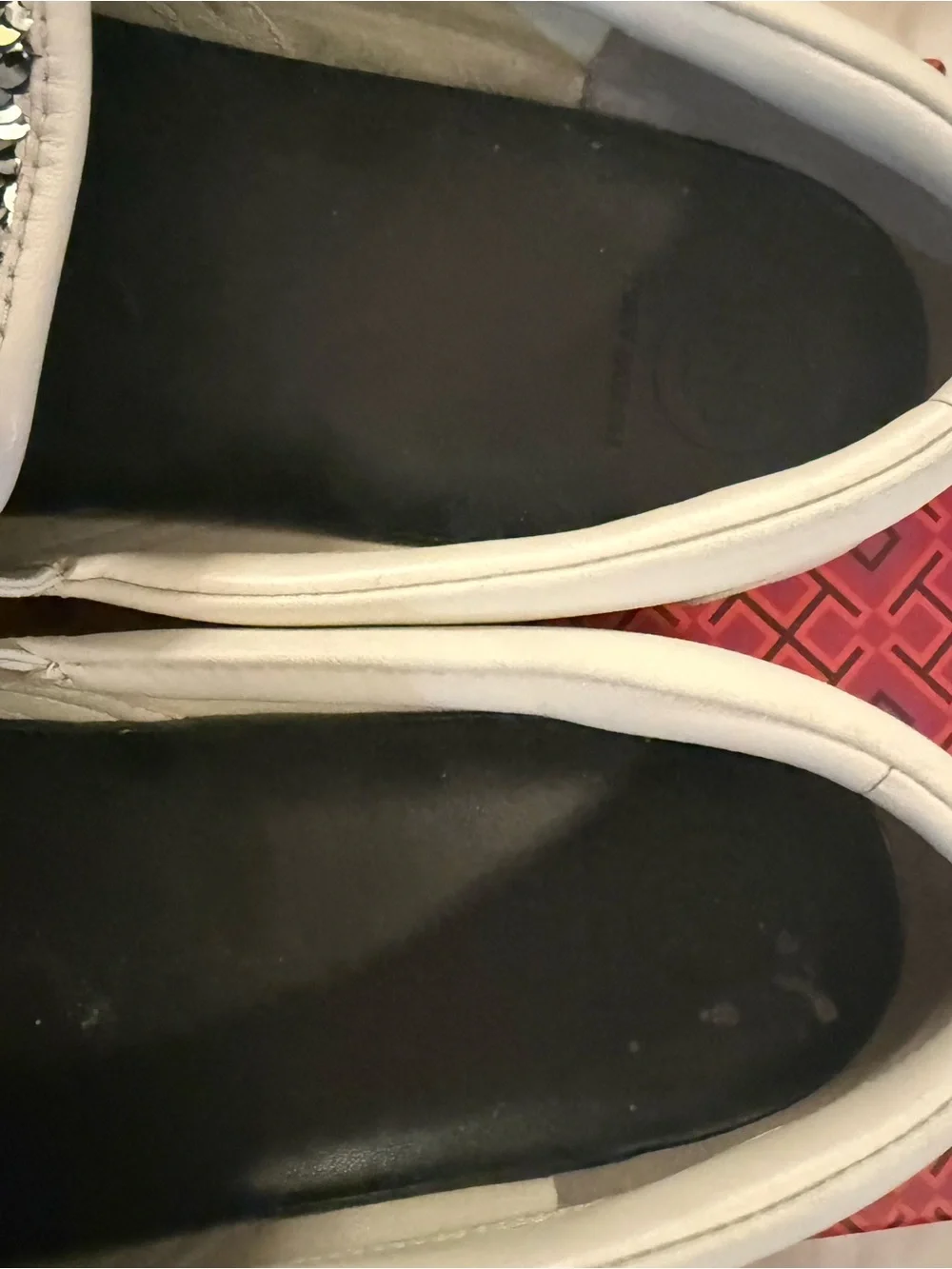 Tory Burch size 11 Sequin Slip-On Women’s Sneakers - Silver/black